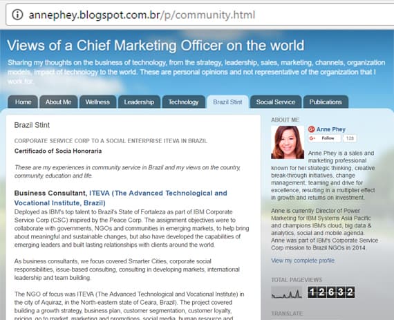Anne Phey  writes about Corporate Service Corps - CSC in your blogger