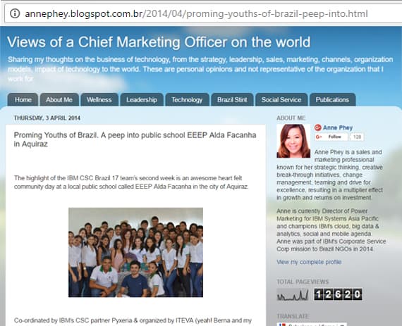Anne Phey writes about in your blogger:  Promising Youths of Brazil   .