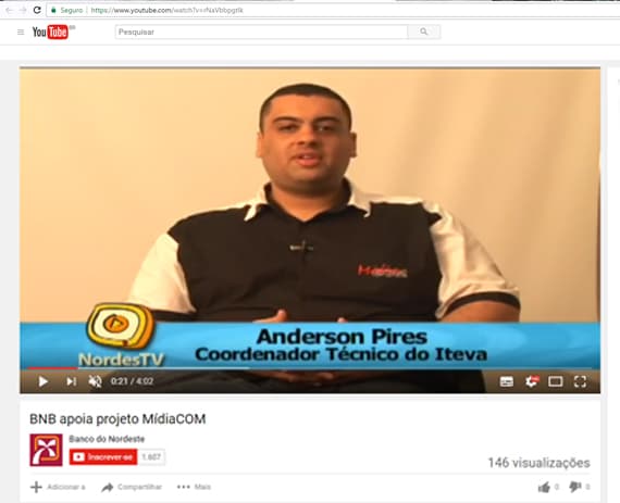 BNB  faz vídeo sobre o  Case Iteva - Cliques que transformam