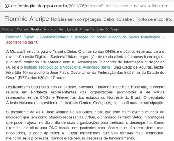 Flamínio Araripe divulga o evento  Conexão Digital em Fortaleza