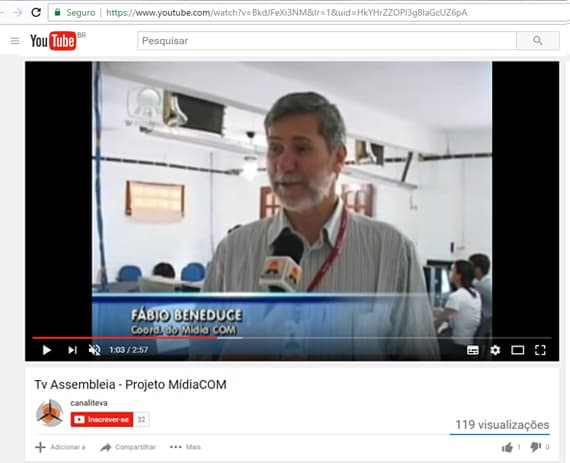 Tv Assembleia divulga o Projeto Mídiacom do Iteva